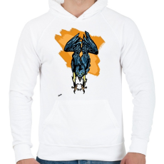 PRINTFASHION Sólyom támadásban - Férfi kapucnis pulóver - Fehér