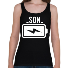 PRINTFASHION Son battery - Női atléta - Fekete női trikó