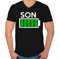 PRINTFASHION SON - Férfi V-nyakú póló - Fekete