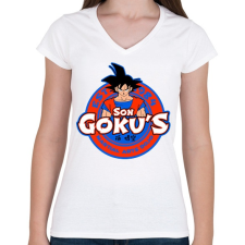 PRINTFASHION Son Goku Dojo - Női V-nyakú póló - Fehér női póló