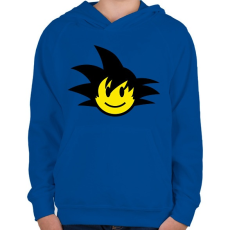 PRINTFASHION Son Goku Emoji - Gyerek kapucnis pulóver - Királykék
