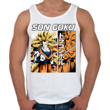 PRINTFASHION Son goku - Férfi atléta - Fehér atléta, trikó