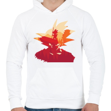 PRINTFASHION Son Goku - Férfi kapucnis pulóver - Fehér