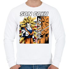 PRINTFASHION Son goku - Férfi pulóver - Fehér férfi pulóver, kardigán