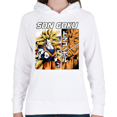 PRINTFASHION Son goku - Női kapucnis pulóver - Fehér