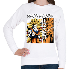 PRINTFASHION Son goku - Női pulóver - Fehér