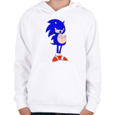 PRINTFASHION SonicGarfield - Gyerek kapucnis pulóver - Fehér gyerek pulóver, kardigán
