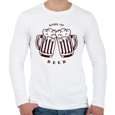 PRINTFASHION Sons of beer - Férfi hosszú ujjú póló - Fehér