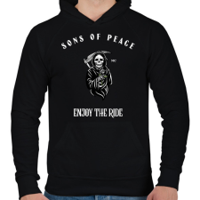 PRINTFASHION SONSOFPEACE - Férfi kapucnis pulóver - Fekete férfi pulóver, kardigán