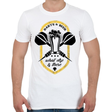 PRINTFASHION Sör és Darts - Férfi póló - Fehér férfi póló