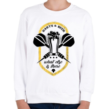 PRINTFASHION Sör és Darts - Gyerek pulóver - Fehér gyerek pulóver, kardigán