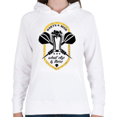 PRINTFASHION Sör és Darts - Női kapucnis pulóver - Fehér