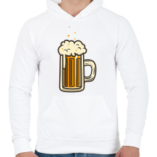 PRINTFASHION Sör - Férfi kapucnis pulóver - Fehér férfi pulóver, kardigán