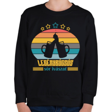 PRINTFASHION Sör ivászat - Gyerek pulóver - Fekete