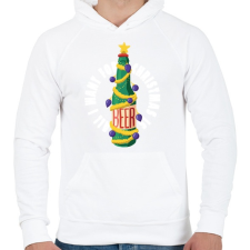 PRINTFASHION Sör karácsonyfa - Férfi kapucnis pulóver - Fehér férfi pulóver, kardigán