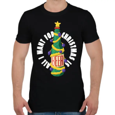 PRINTFASHION Sör karácsonyfa - Férfi póló - Fekete férfi póló