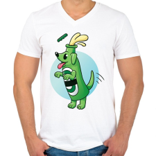 PRINTFASHION Sör kutya - Férfi V-nyakú póló - Fehér férfi póló
