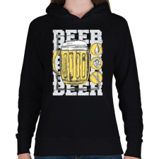 PRINTFASHION Sör - Női kapucnis pulóver - Fekete női pulóver, kardigán