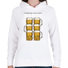 PRINTFASHION Sör six pack - Női kapucnis pulóver - Fehér női pulóver, kardigán