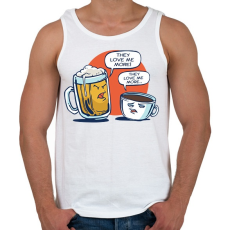 PRINTFASHION Sör vs. kávé - Férfi atléta - Fehér