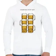 PRINTFASHION Sörhas - Férfi kapucnis pulóver - Fehér férfi pulóver, kardigán