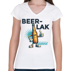 PRINTFASHION Söribarik - Női V-nyakú póló - Fehér