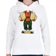 PRINTFASHION Sörimádó - Női kapucnis pulóver - Fehér női pulóver, kardigán