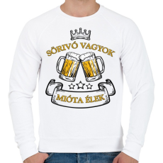 PRINTFASHION Sörivó - Férfi pulóver - Fehér