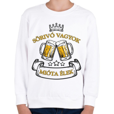 PRINTFASHION Sörivó - Gyerek pulóver - Fehér