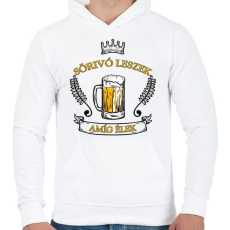 PRINTFASHION Sörivó leszek - Férfi kapucnis pulóver - Fehér
