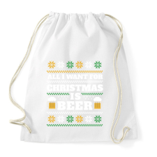 PRINTFASHION Sörös karácsonyi csúnya pulcsi - Sportzsák, Tornazsák - Fehér tornazsák