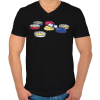 PRINTFASHION Sörös kupakok - Férfi V-nyakú póló - Fekete