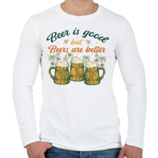 PRINTFASHION Sörös mottó - Férfi hosszú ujjú póló - Fehér