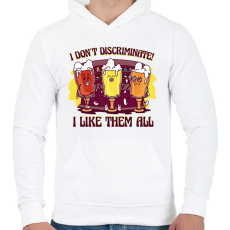 PRINTFASHION Sörözés - Férfi kapucnis pulóver - Fehér