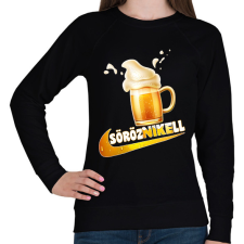 PRINTFASHION Sörözés  - Női pulóver - Fekete női pulóver, kardigán