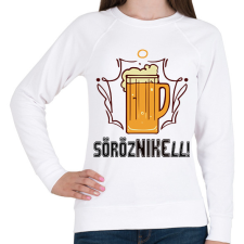 PRINTFASHION Sörözni kell - Női pulóver - Fehér női pulóver, kardigán