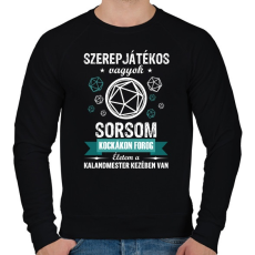 PRINTFASHION Sorsom kockákon forog - Férfi pulóver - Fekete