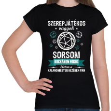 PRINTFASHION Sorsom kockákon forog - Női póló - Fekete