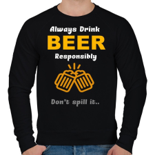 PRINTFASHION sört inni felelősségteljesen - Férfi pulóver - Fekete férfi pulóver, kardigán