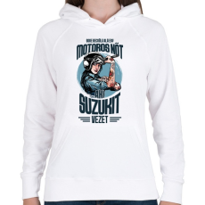 PRINTFASHION Sose becsülj alá egy motors nőt - Suzuki - Női kapucnis pulóver - Fehér