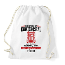 PRINTFASHION Sose kötekedj egy kamionossal - Sportzsák, Tornazsák - Fehér tornazsák