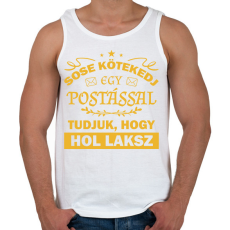 PRINTFASHION Sose kötekedj egy postással - Férfi atléta - Fehér