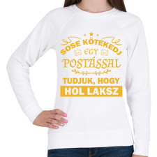 PRINTFASHION Sose kötekedj egy postással - Női pulóver - Fehér női pulóver, kardigán