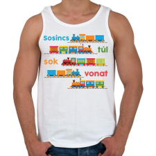 PRINTFASHION Sosincs túl sok vonat - Férfi atléta - Fehér atléta, trikó