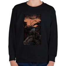 PRINTFASHION Sötét egyszarvú - Gyerek pulóver - Fekete gyerek pulóver, kardigán