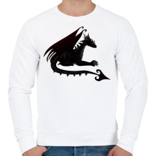 PRINTFASHION Sötét sárkány - Férfi pulóver - Fehér férfi pulóver, kardigán