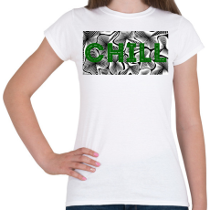 PRINTFASHION Sötétzöld CHILL - Női póló - Fehér