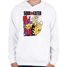 PRINTFASHION Soul eater - Gyerek kapucnis pulóver - Fehér