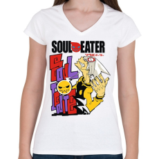 PRINTFASHION Soul eater - Női V-nyakú póló - Fehér