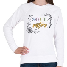 PRINTFASHION Soul sisters - Női pulóver - Fehér női pulóver, kardigán